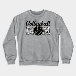 Volleyball Mom Leopard Lover Mother Crewneck Sweatshirt